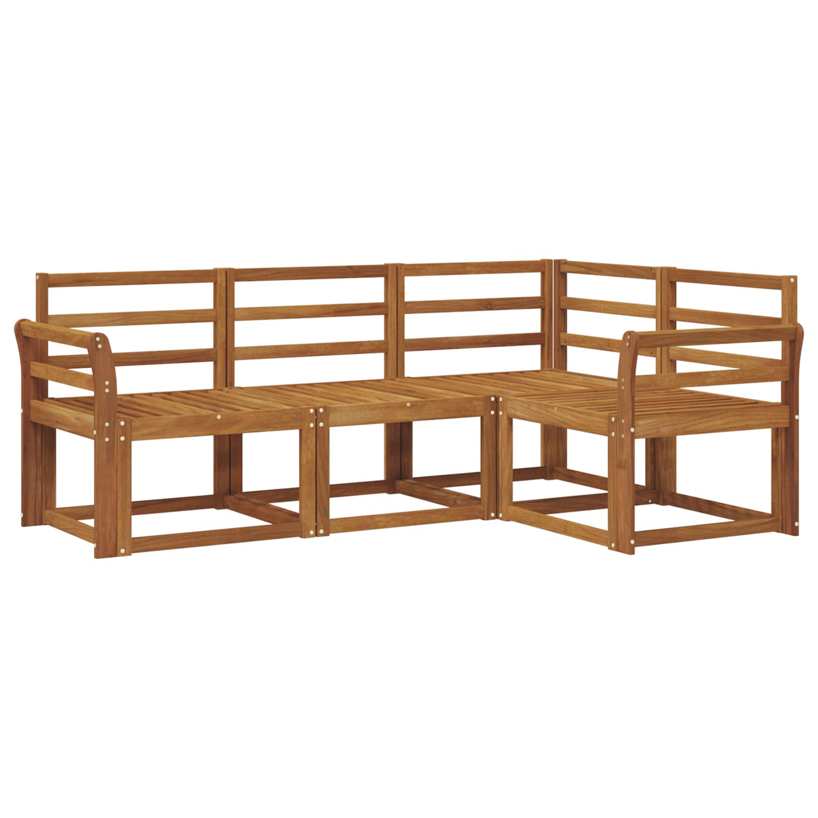 Zunanja garnitura za sedenje 4 pcs Naravna Masiven les akacije - slika 2