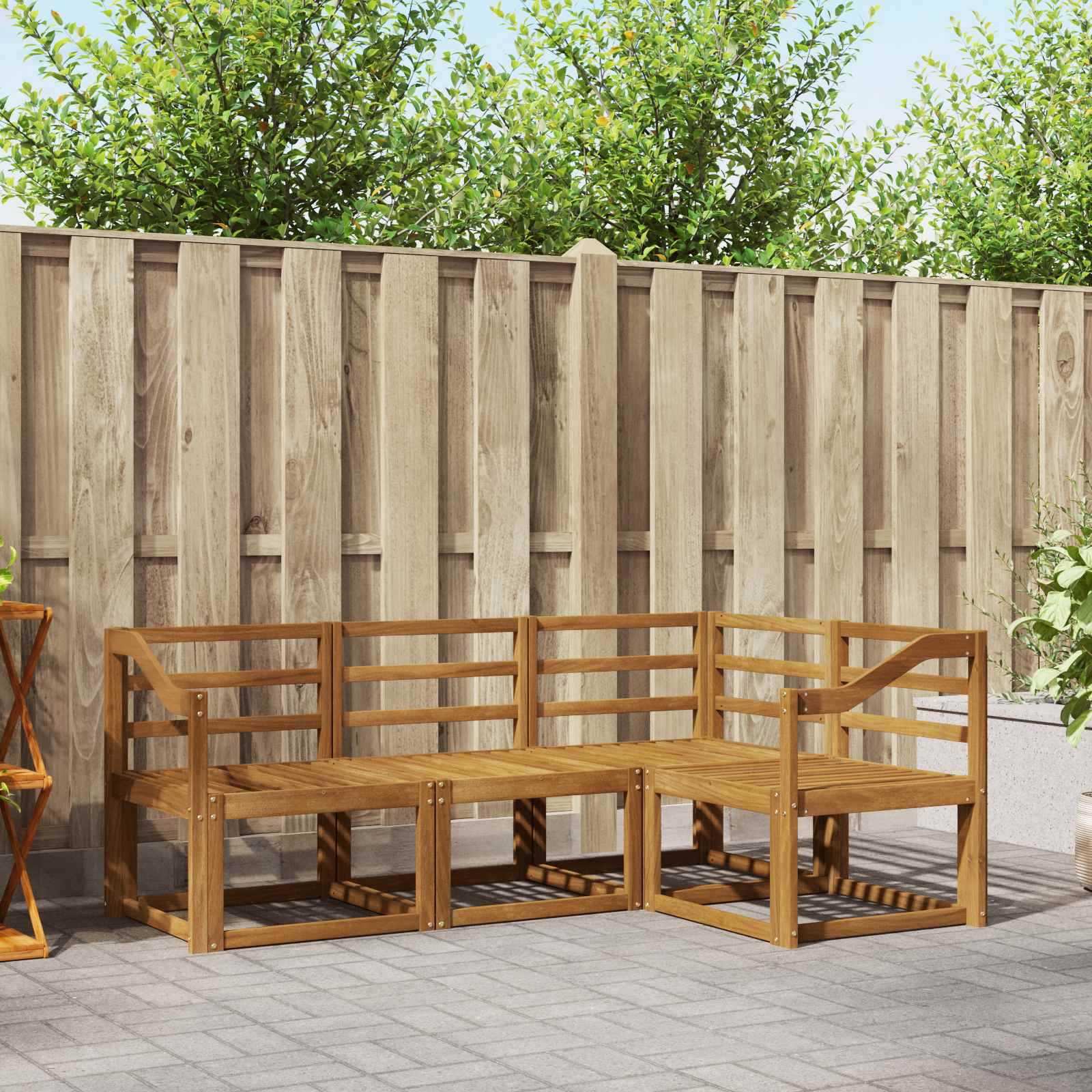 Zunanja garnitura za sedenje 4 pcs Naravna Masiven les akacije