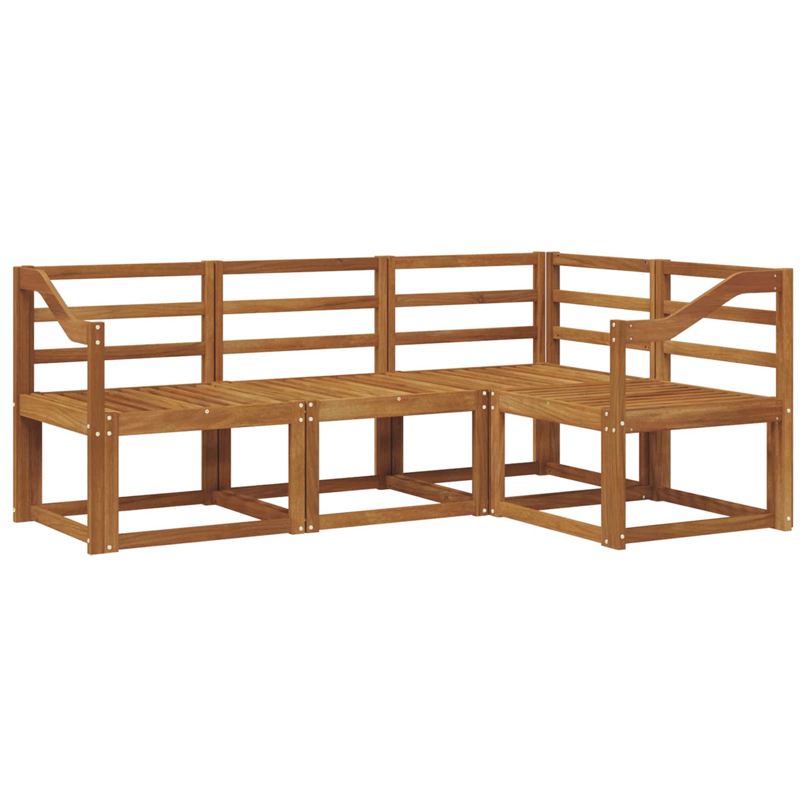 Zunanja garnitura za sedenje 4 pcs Naravna Masiven les akacije - slika 2