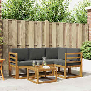 Zunanja garnitura za sedenje 5 pcs Naravna in antracitna