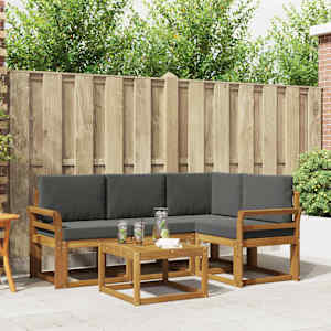 Zunanja garnitura za sedenje 5 pcs Naravna in antracitna