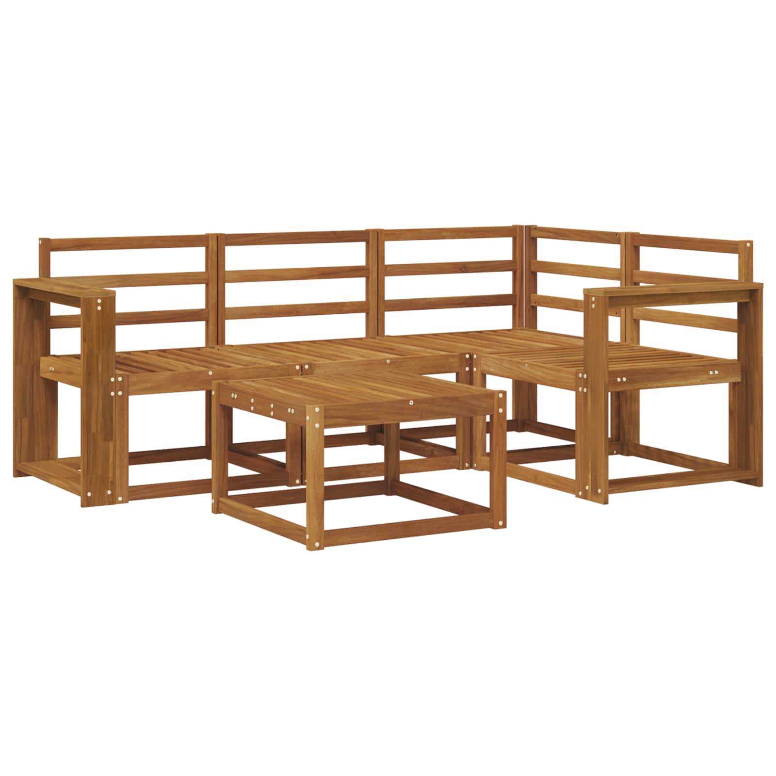 Zunanja garnitura za sedenje 5 pcs Naravna Masiven les akacije - slika 2