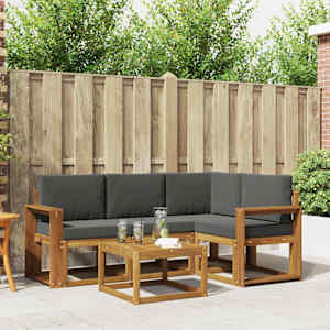 Zunanja garnitura za sedenje 5 pcs Naravna in antracitna