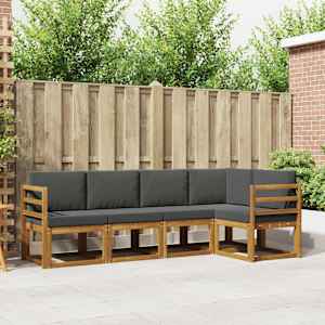 Kavčna garnitura z blazino 5 pcs Naravna in antracitna