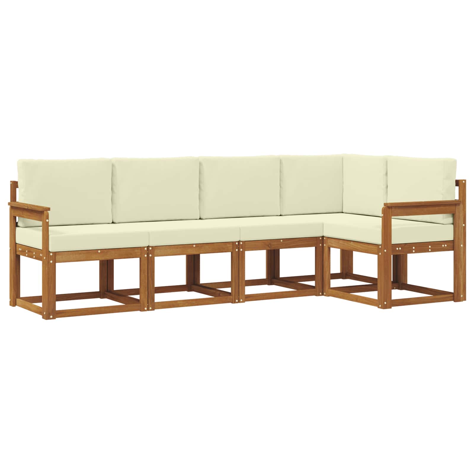 Thumbnail - vidaXL Sofa Set mit Kissen 5 pcs Natur und Creme