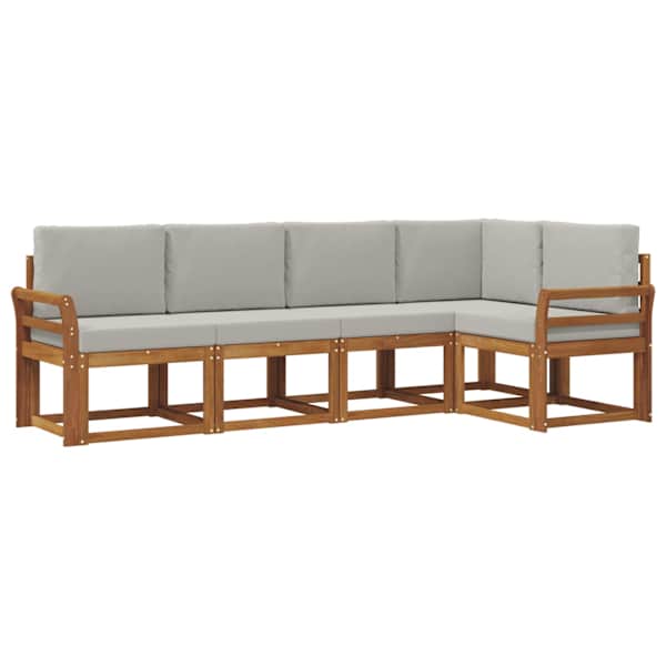 vidaXL V&auml;li diivanikomplekt 5 tk Looduslik ja Hele Hall