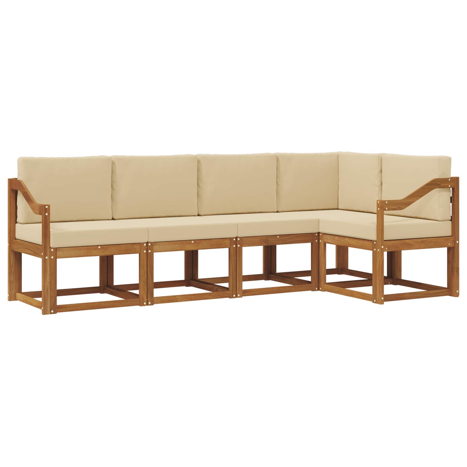 vidaXL Sofa Set mit Kissen 5 pcs Natur und Beige – Bild 2