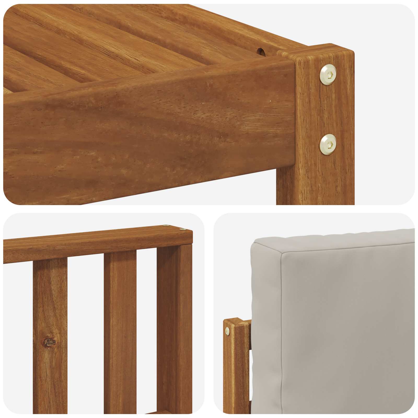 vidaXL Outdoor-Sofagarnitur mit Kissen 6 pcs Natürlich und Hellgrau – Bild 7