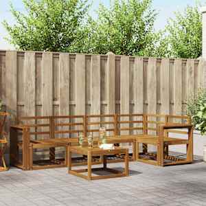 Kavčna garnitura 6 pcs Naravna Masiven les akacije