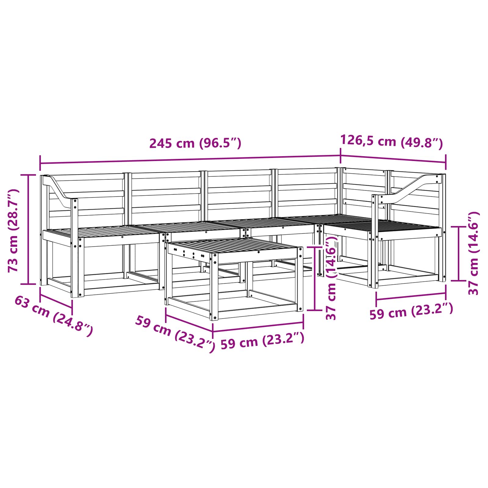 Bankstel Naturel Massief Acaciahout image 10
