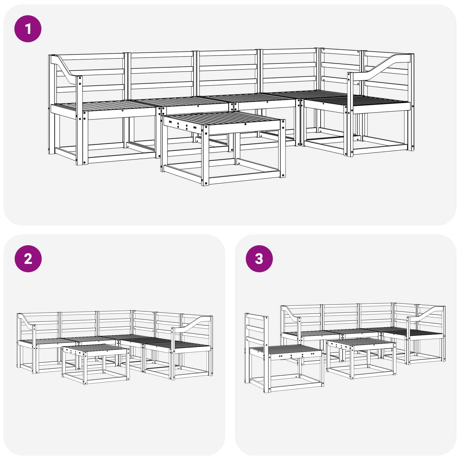 Bankstel Naturel Massief Acaciahout image 9