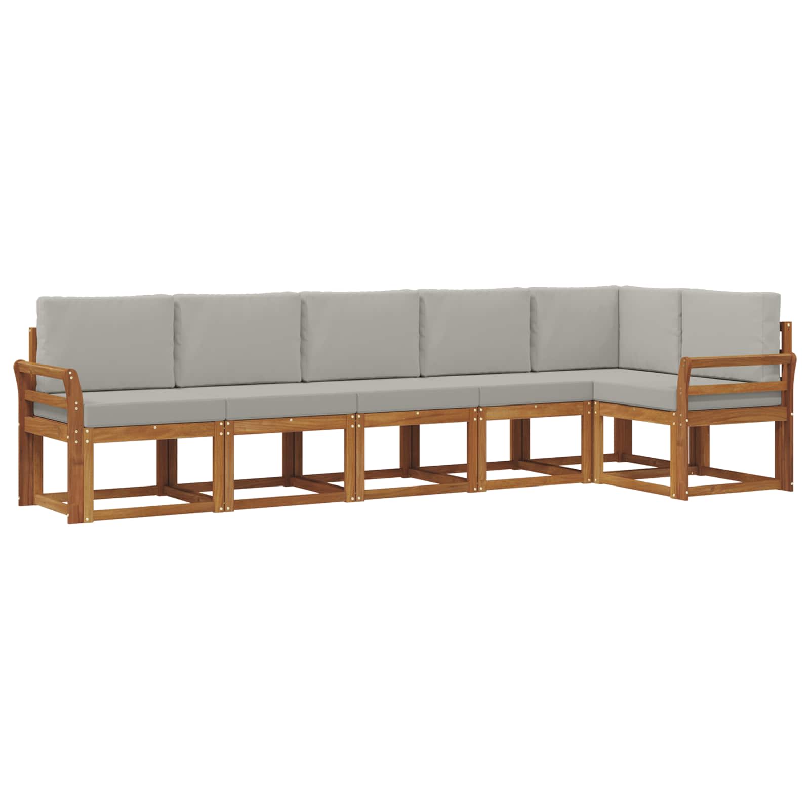 Thumbnail - vidaXL Outdoor-Sofagarnitur mit Kissen 6 pcs Natürlich und Hellgrau