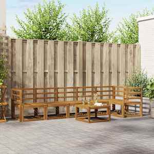 Zunanja garnitura za sedenje 7 pcs Naravna Masiven les akacije