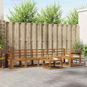 Zunanja garnitura za sedenje 7 pcs Naravna Masiven les akacije