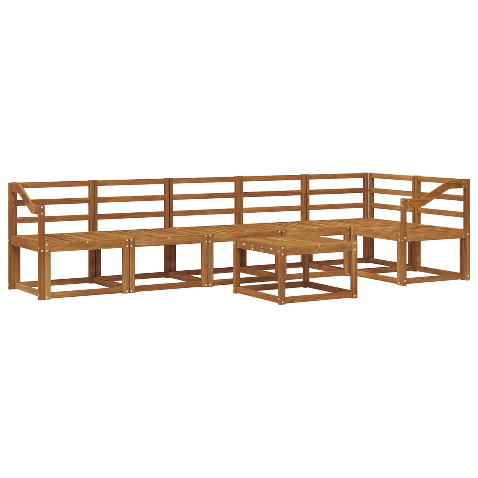 Buiten bankenset 7 pcs Naturel Massief Acaciahout image 2