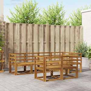 Zunanja garnitura za sedenje 7 pcs Naravna Masiven les akacije