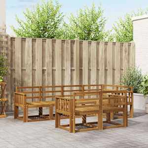 Zunanja garnitura za sedenje 7 pcs Naravna Masiven les akacije