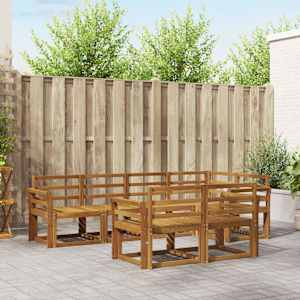 Zunanja garnitura za sedenje 7 pcs Naravna Masiven les akacije