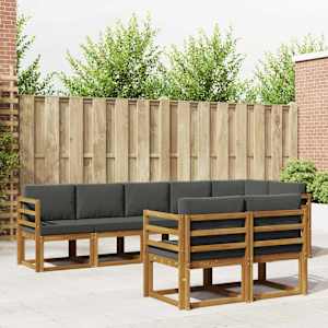 Zunanja garnitura za sedenje 8 pcs Naravna in antracitna