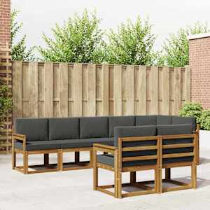 Zunanja garnitura za sedenje 8 pcs Naravna in antracitna