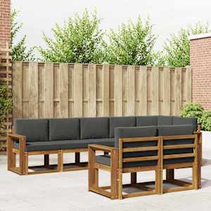 Zunanja garnitura za sedenje 8 pcs Naravna in antracitna