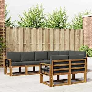 Zunanja garnitura za sedenje 8 pcs Naravna in antracitna