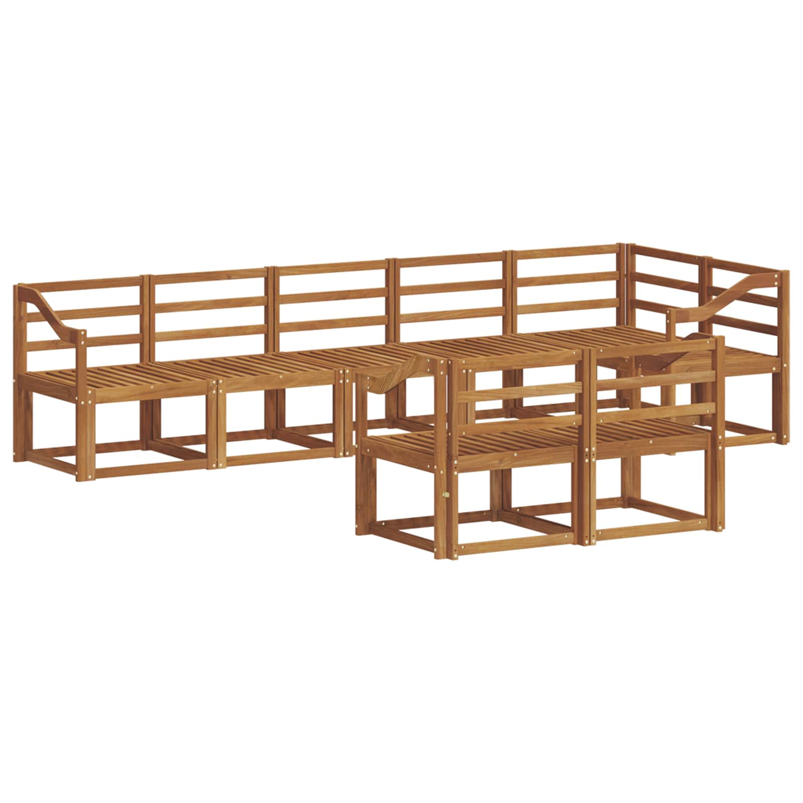 Buiten bankenset 8 pcs Naturel Massief Acaciahout image 2