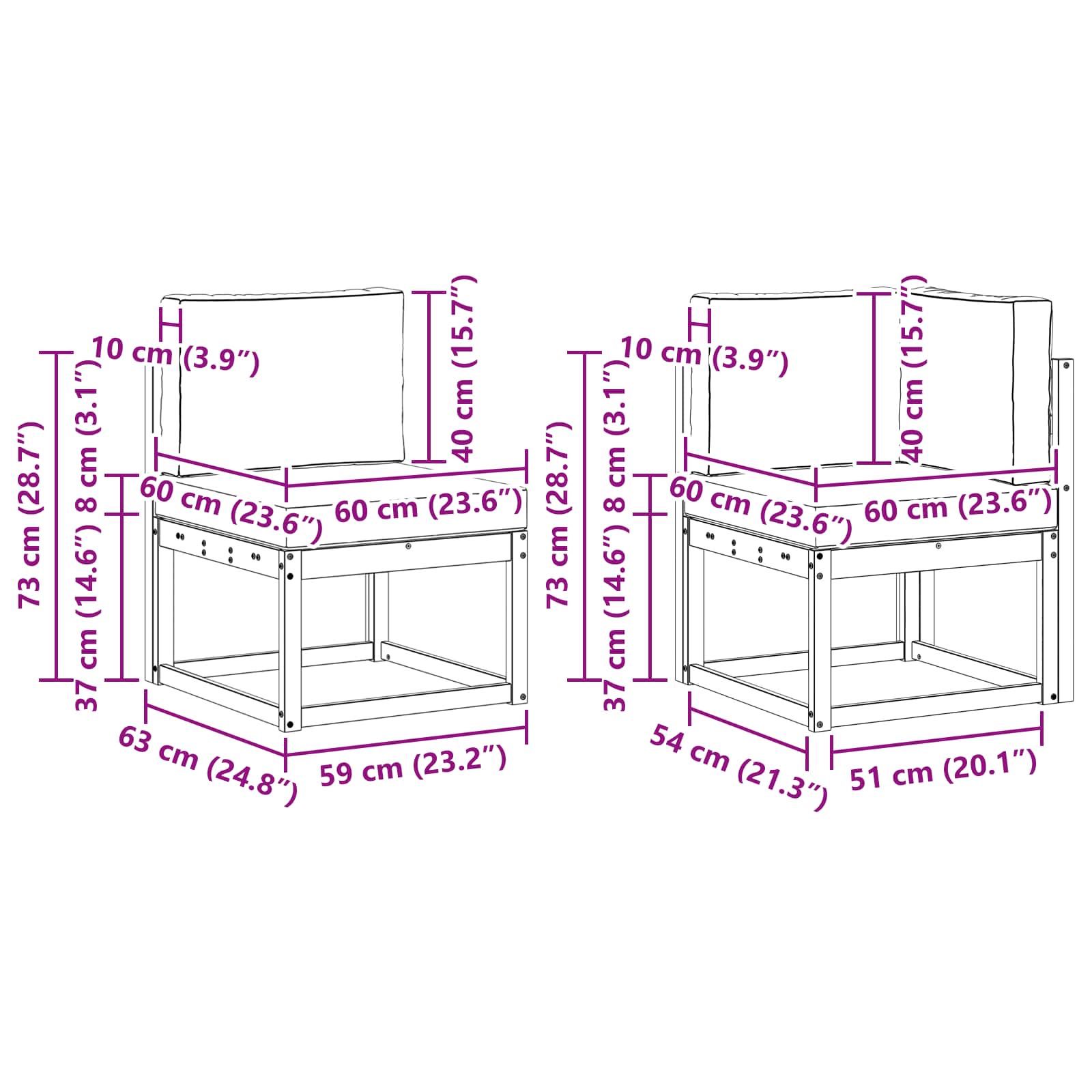 Zunanja garnitura za sedenje 8 pcs Naravna in svetlo siva - slika 9