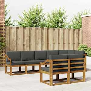 Zunanja garnitura za sedenje 8 pcs Naravna in antracitna