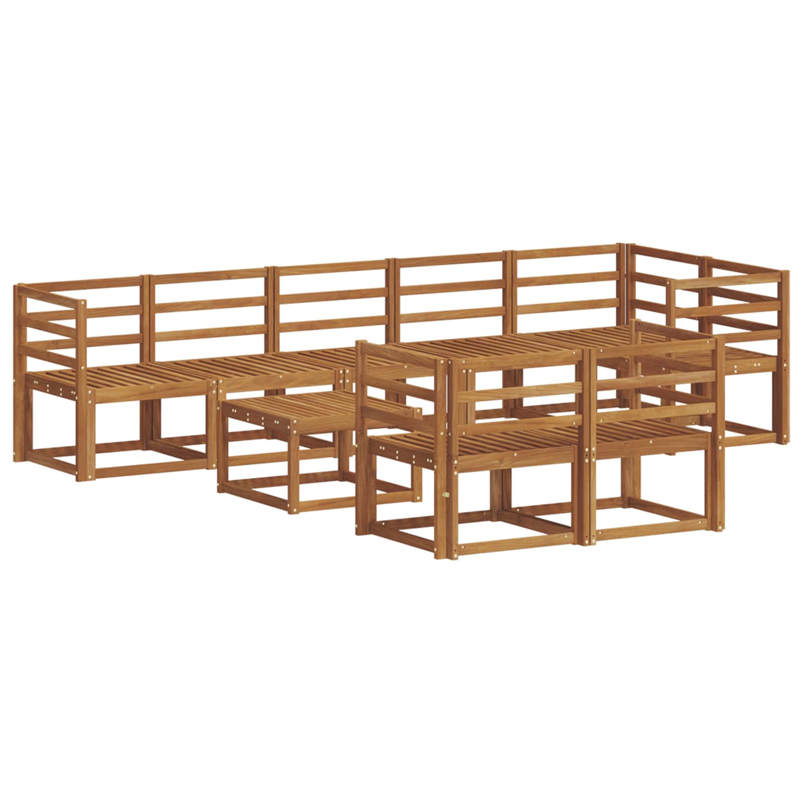 Buiten bankenset 9 pcs Naturel Massief Acaciahout image 2