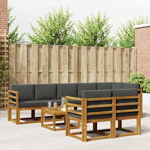 Zunanja garnitura za sedenje 9 pcs Naravna in antracitna