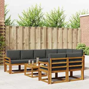 Zunanja garnitura za sedenje 9 pcs Naravna in antracitna