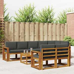 Zunanja garnitura za sedenje 9 pcs Naravna in antracitna