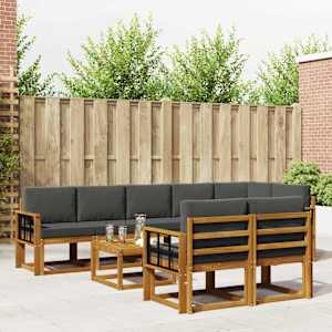 Zunanja garnitura za sedenje 9 pcs Naravna in antracitna