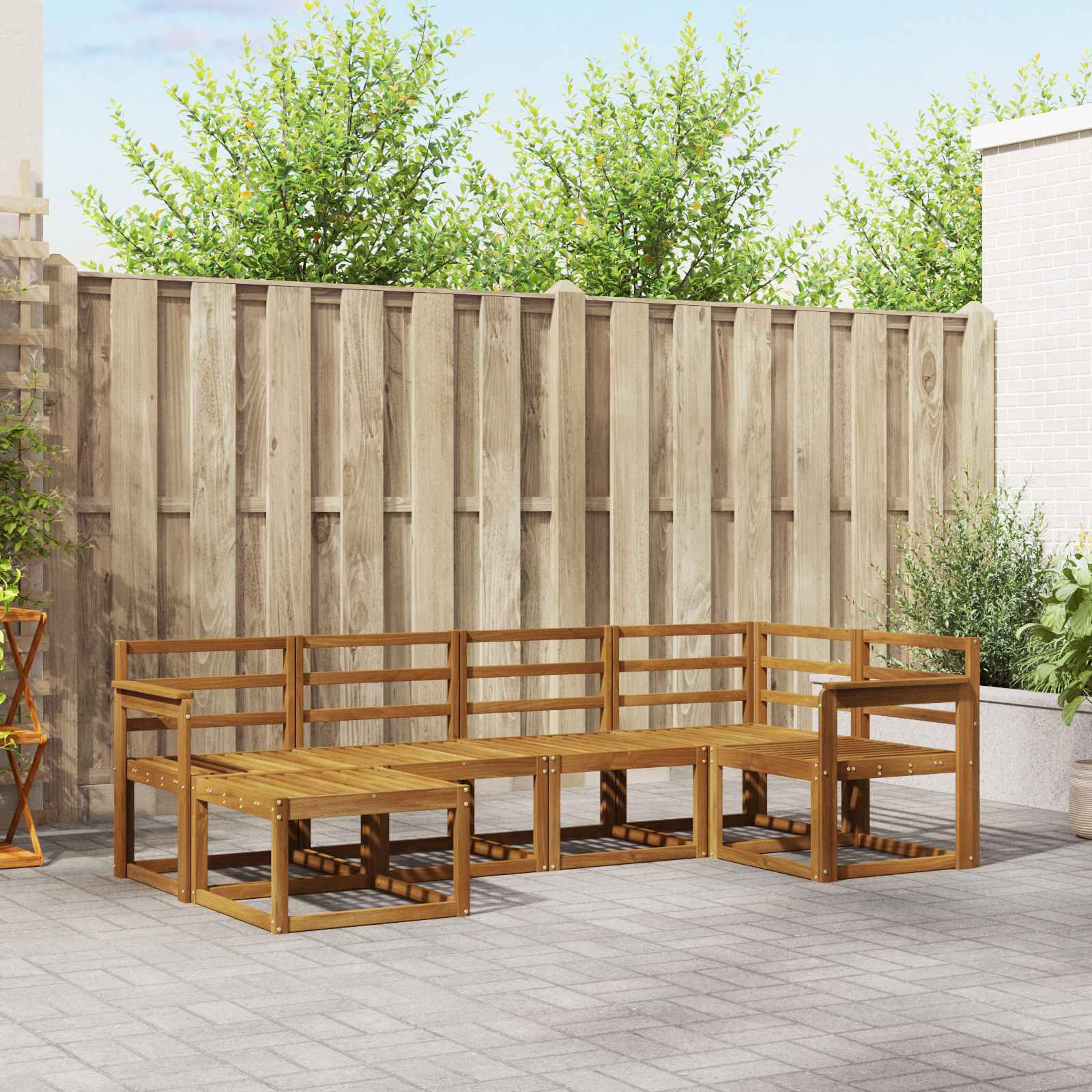 vidaXL Outdoor-Sofagarnitur 6 pcs Natur