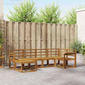 Zunanja garnitura za sedenje 6 pcs Naravna