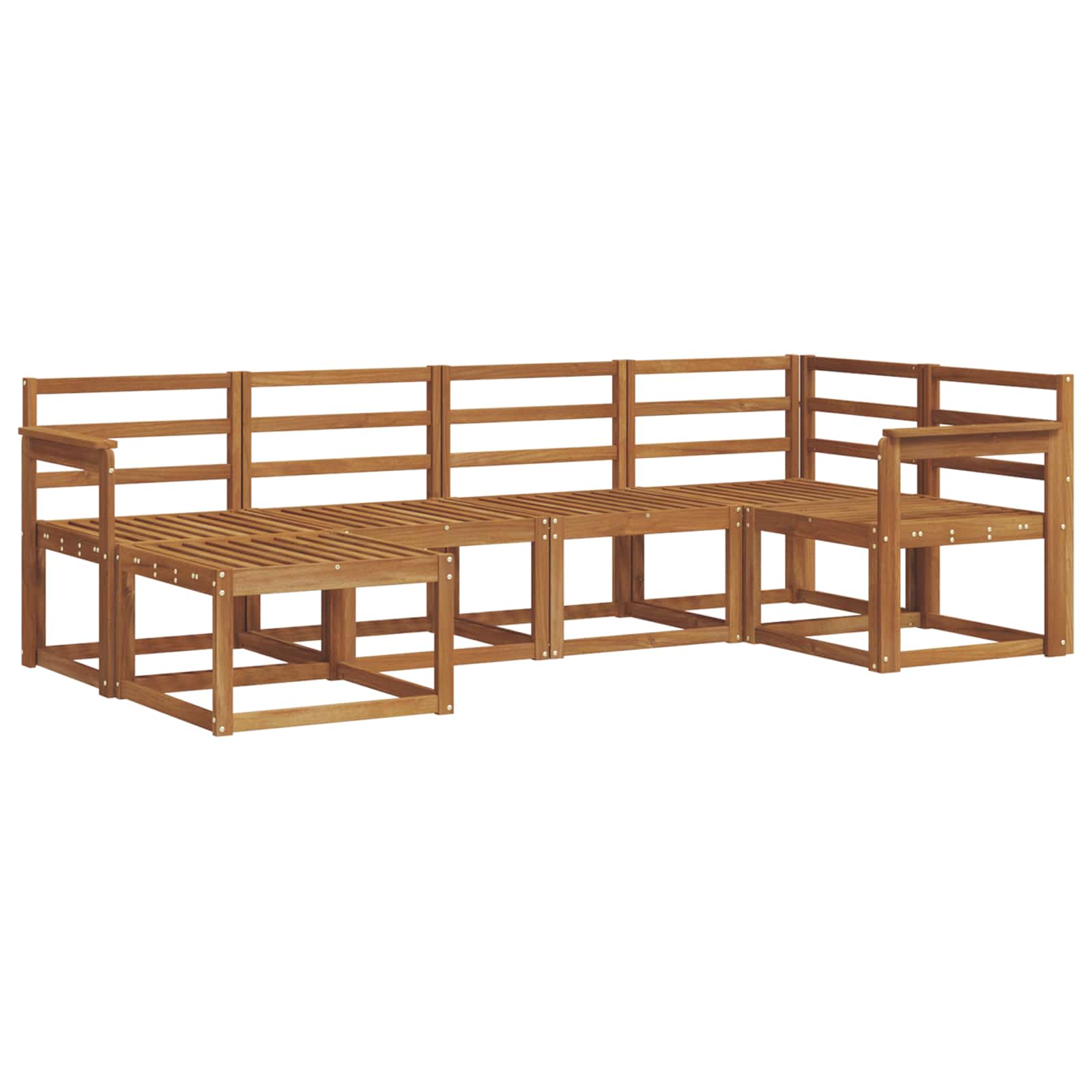 Zunanja garnitura za sedenje 6 pcs Naravna - slika 2