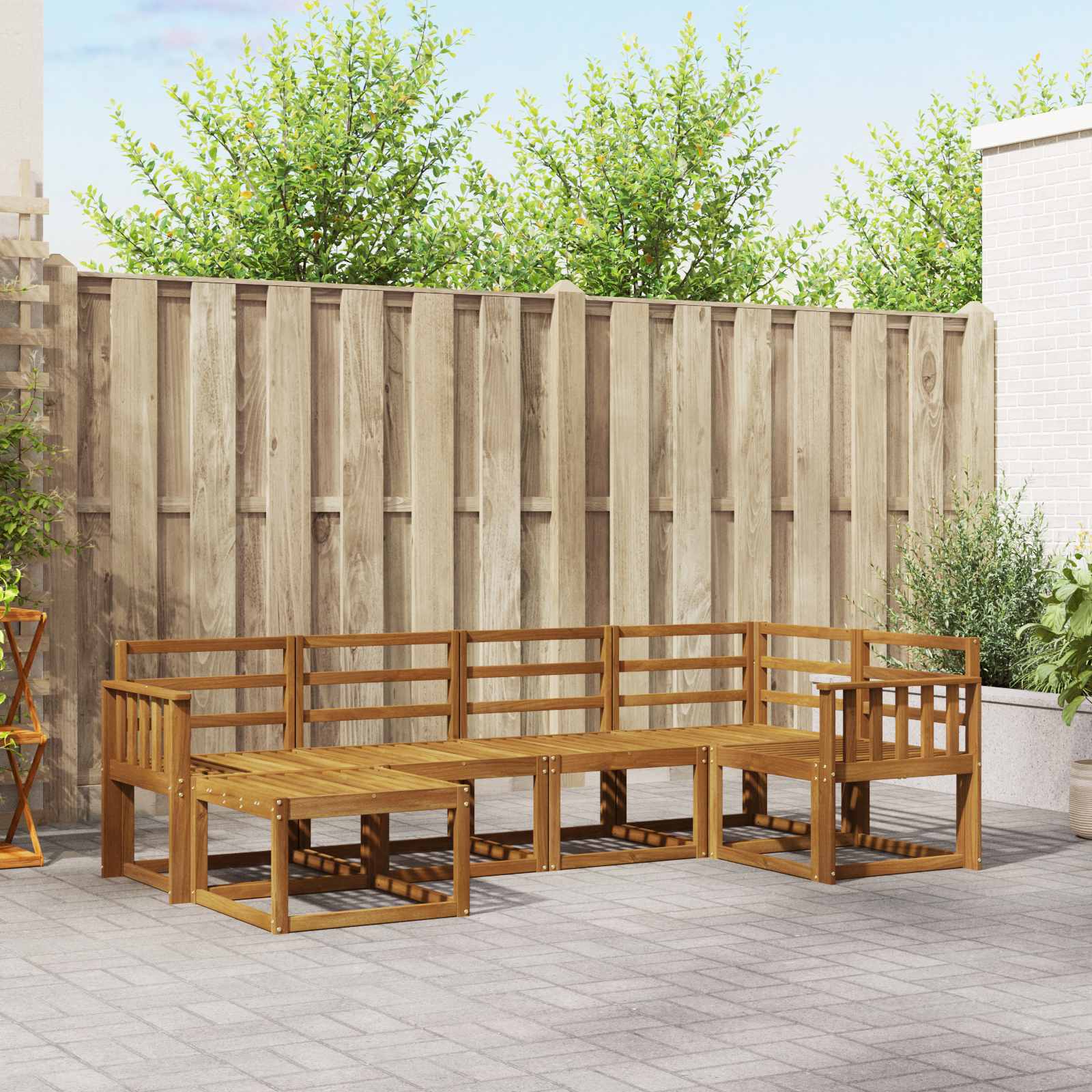 vidaXL Outdoor-Sofagarnitur 6 pcs Natur