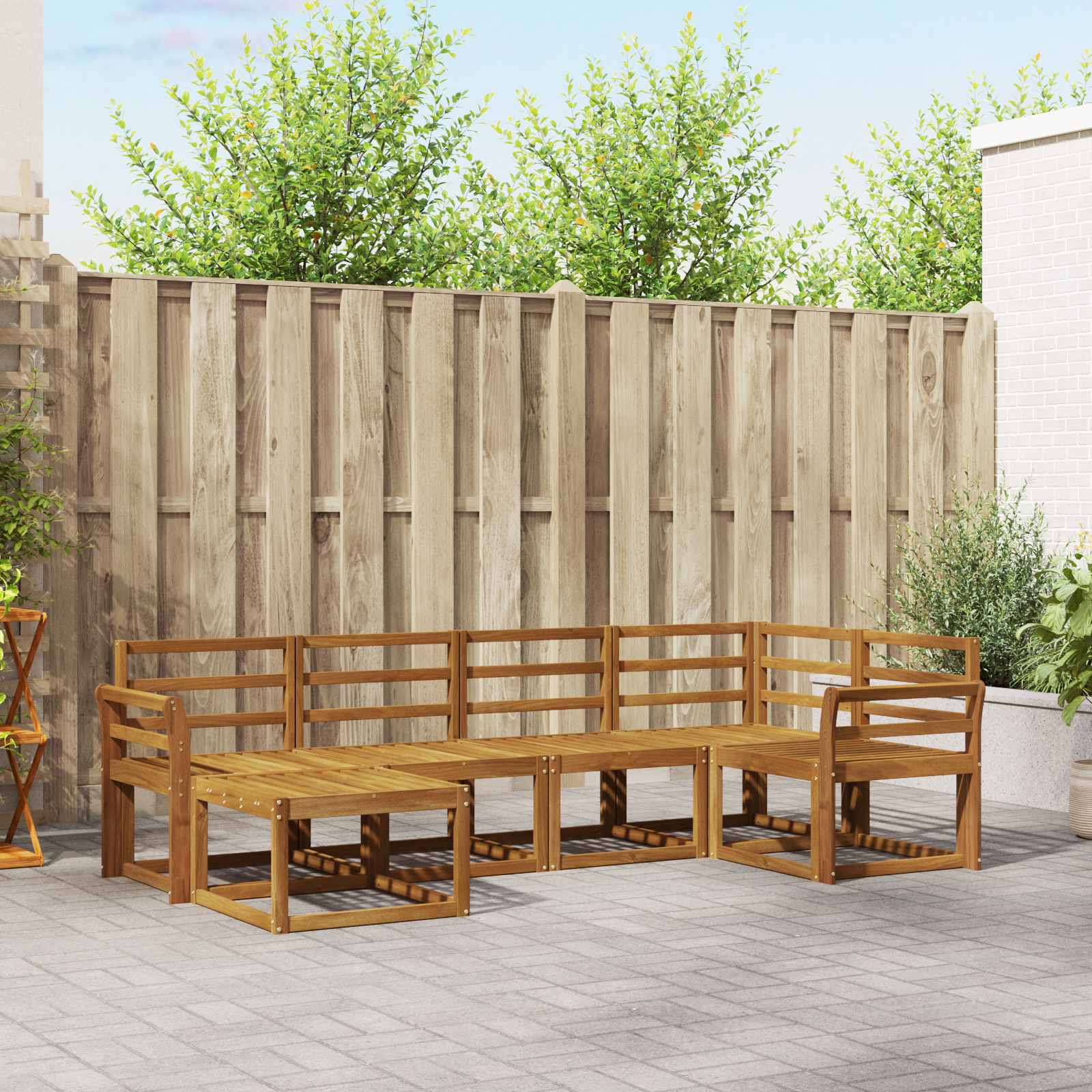 vidaXL Outdoor-Sofagarnitur 6 pcs Natur