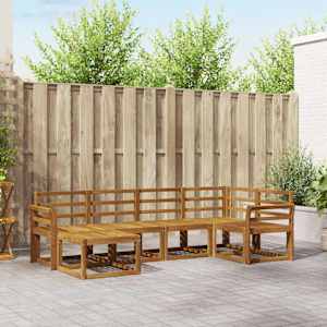 Zunanja garnitura za sedenje 6 pcs Naravna