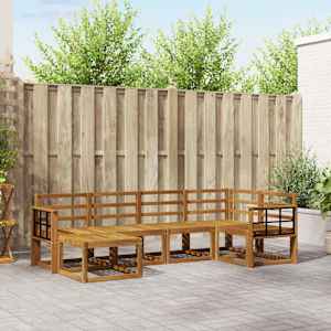 Zunanja garnitura za sedenje 6 pcs Naravna