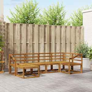 Zunanja garnitura za sedenje 6 pcs Naravna