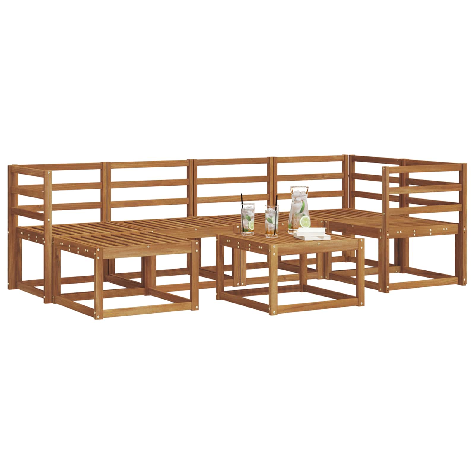 Buiten bankenset Naturel Massief Acaciahout image 3