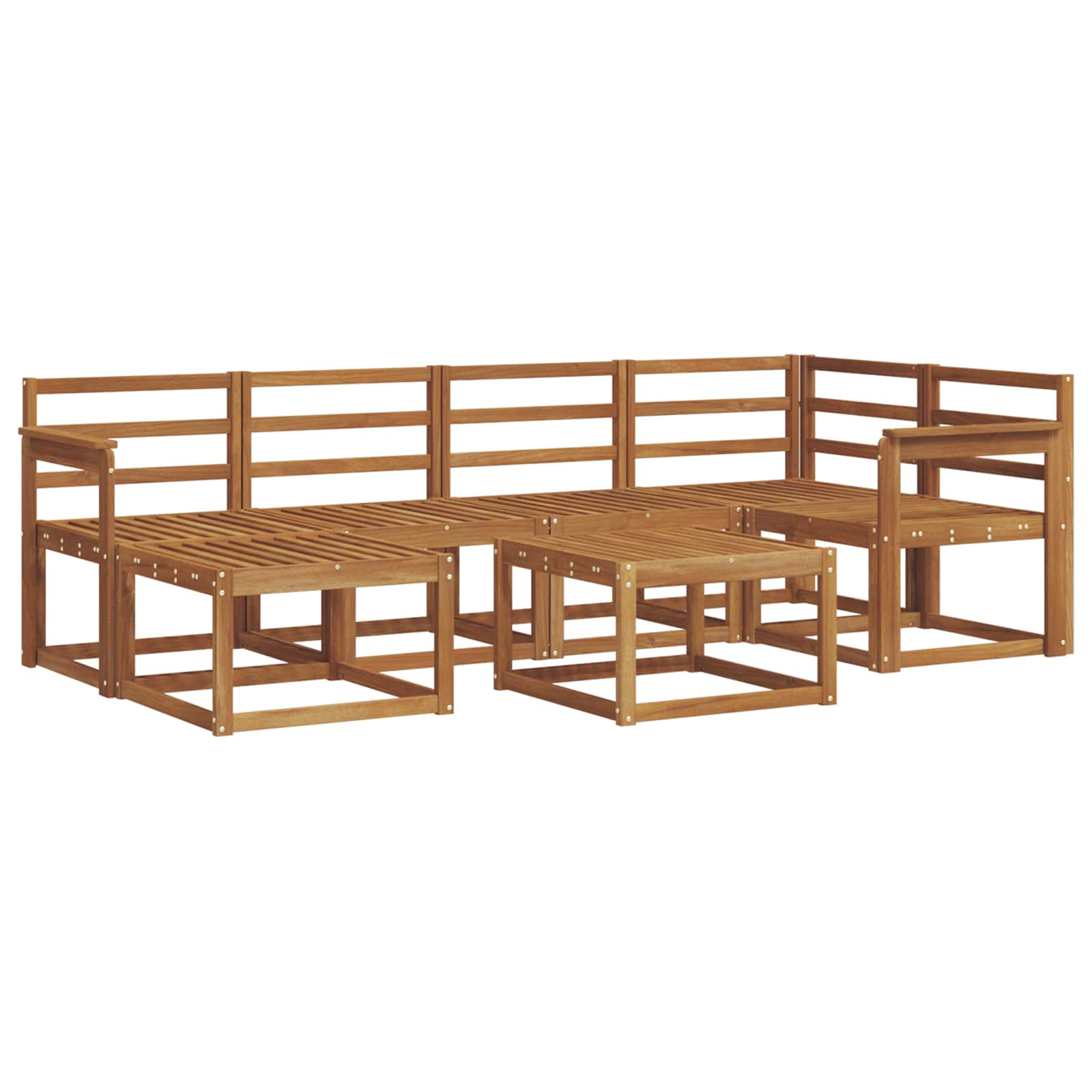 Zunanja garnitura za sedenje 7 pcs Naravna Masiven les akacije - slika 2