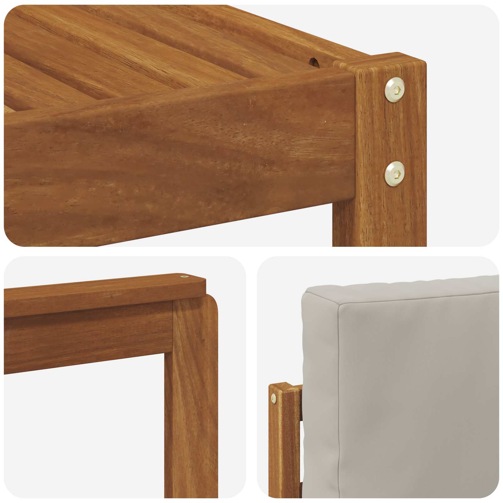 Zunanja garnitura za sedenje 7 pcs Naravna in svetlo siva - slika 8