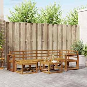 Zunanja garnitura za sedenje 7 pcs Naravna Masiven les akacije