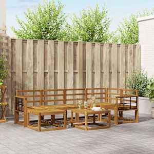 Zunanja garnitura za sedenje 7 pcs Naravna Masiven les akacije