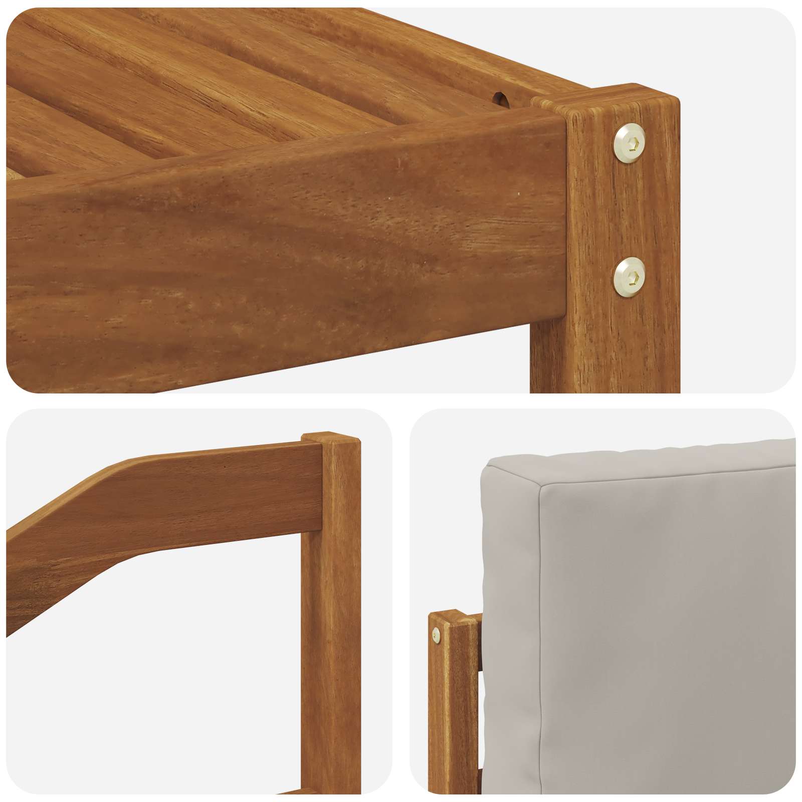 Zunanja garnitura za sedenje 7 pcs Naravna in svetlo siva - slika 8