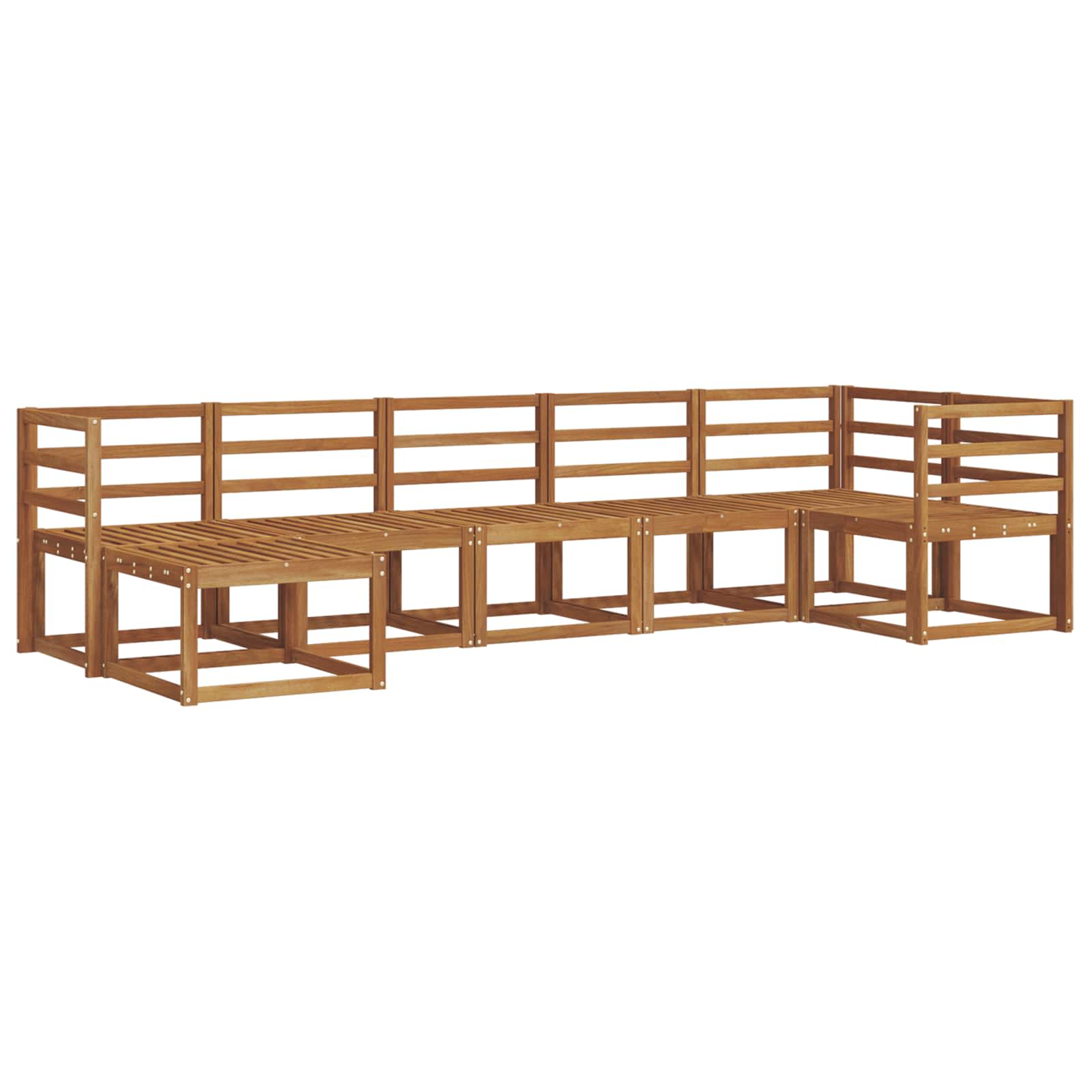 Buiten bankenset 7 pcs Naturel Massief Acaciahout image 2