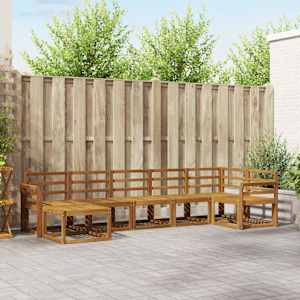 Zunanja garnitura za sedenje 7 pcs Naravna Masiven les akacije